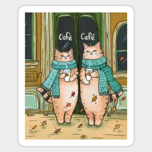 Meeting At The Cafe Sticker
